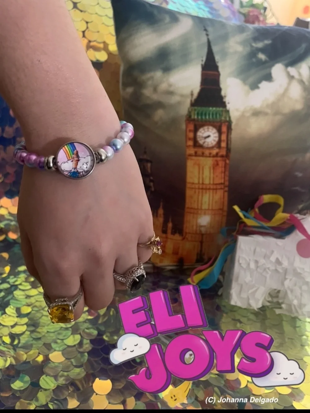 (C) JD, Mermaid Princess with pastel pearl beads bracelet OS
